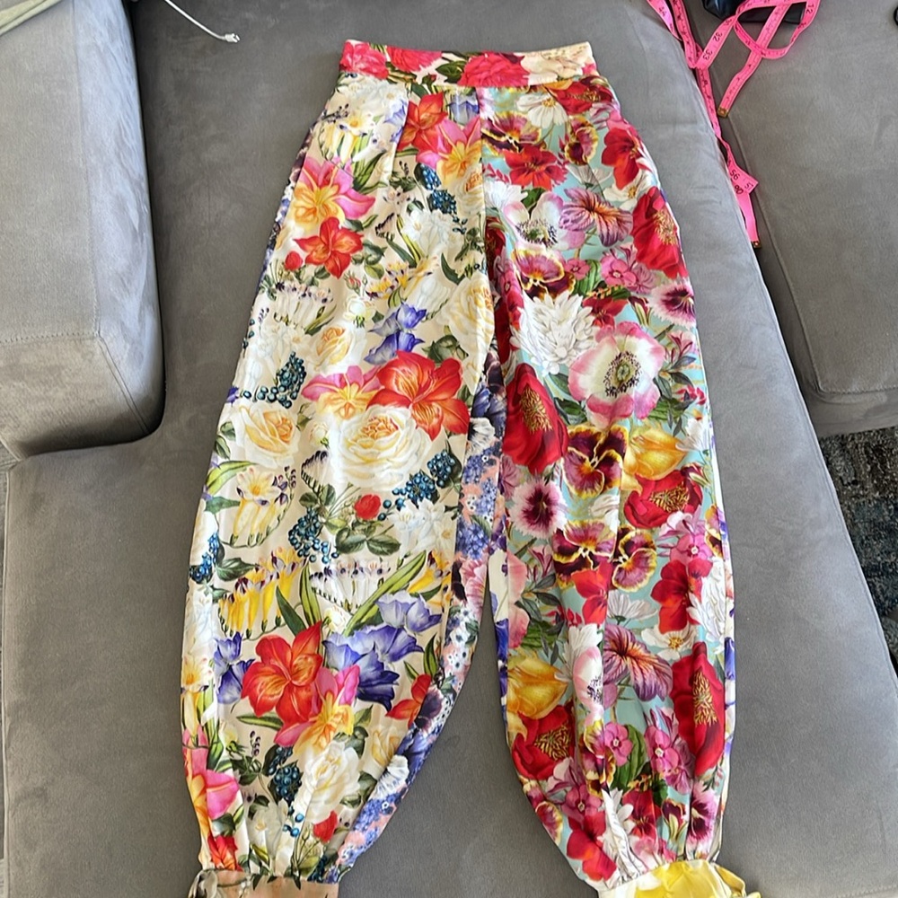 Zimmermann Floral Wide-Leg Pants in Multicolor